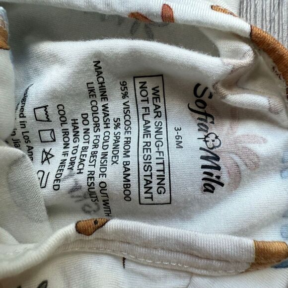 Sofia Mila Bamboo Baby Zippy Pajama size 3-6 months bear and dinosaur print - Picture 4 of 8